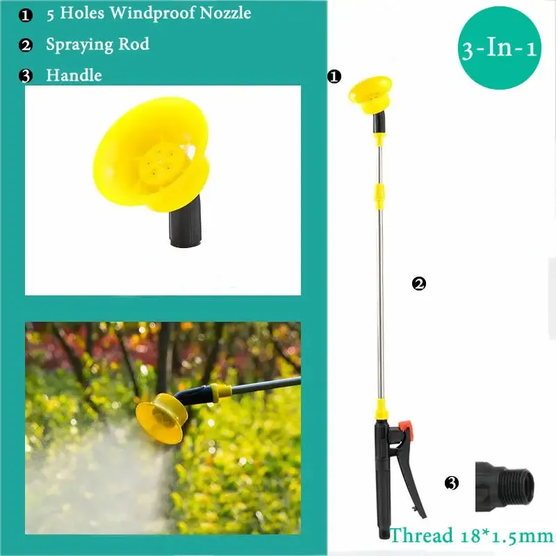 3-in-1 Set Retractable Spraying Rod Nozzle And Handle Electric Sprayer Outdoor Garden Pesticide Spray Watering Can Accessories