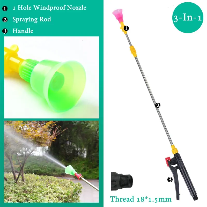 3-in-1 Set Retractable Spraying Rod Nozzle And Handle Electric Sprayer Outdoor Garden Pesticide Spray Watering Can Accessories