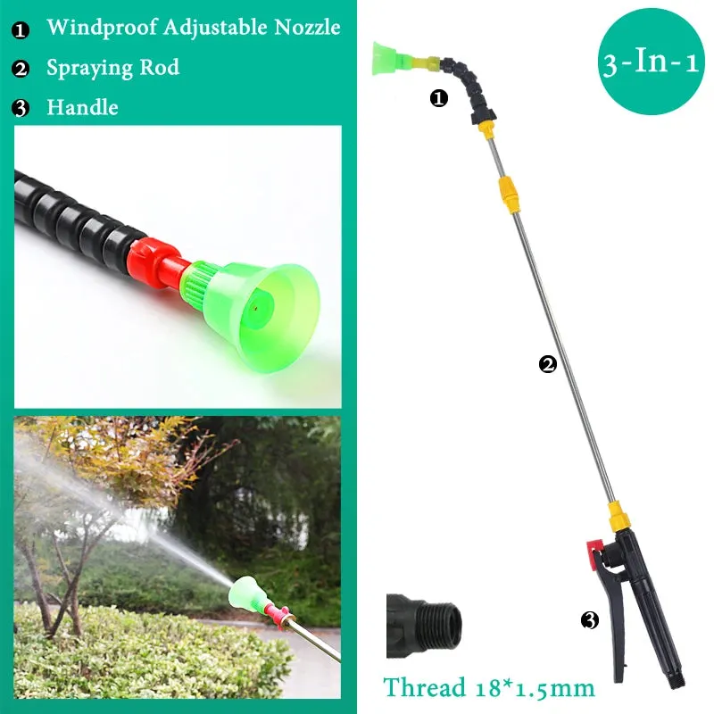 3-in-1 Set Retractable Spraying Rod Nozzle And Handle Electric Sprayer Outdoor Garden Pesticide Spray Watering Can Accessories