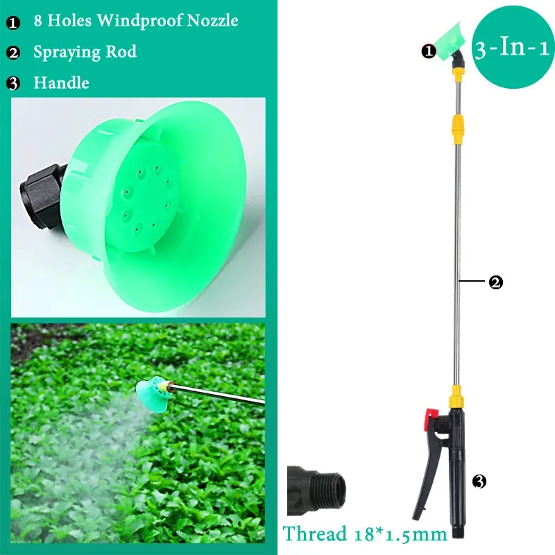 3-in-1 Set Retractable Spraying Rod Nozzle And Handle Electric Sprayer Outdoor Garden Pesticide Spray Watering Can Accessories