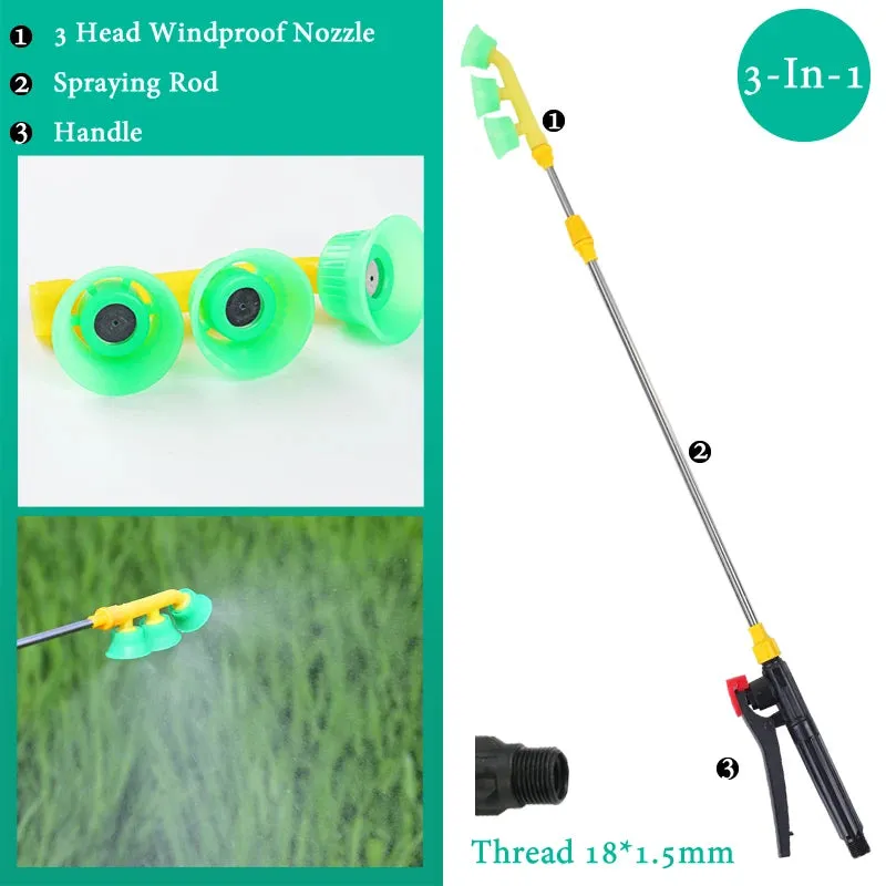 3-in-1 Set Retractable Spraying Rod Nozzle And Handle Electric Sprayer Outdoor Garden Pesticide Spray Watering Can Accessories