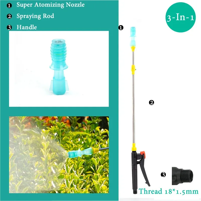 3-in-1 Set Retractable Spraying Rod Nozzle And Handle Electric Sprayer Outdoor Garden Pesticide Spray Watering Can Accessories