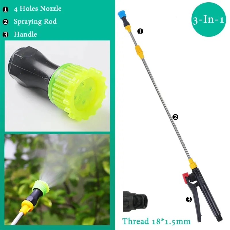 3-in-1 Set Retractable Spraying Rod Nozzle And Handle Electric Sprayer Outdoor Garden Pesticide Spray Watering Can Accessories