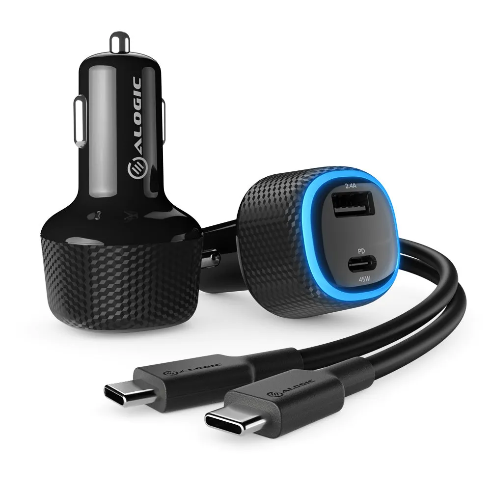 ALOGIC Rapid 2 Port USB-A   USB-C Car Charger - 12W   45W