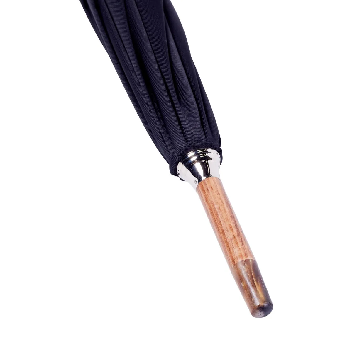 Bamboo Handle Umbrella with Black Canopy