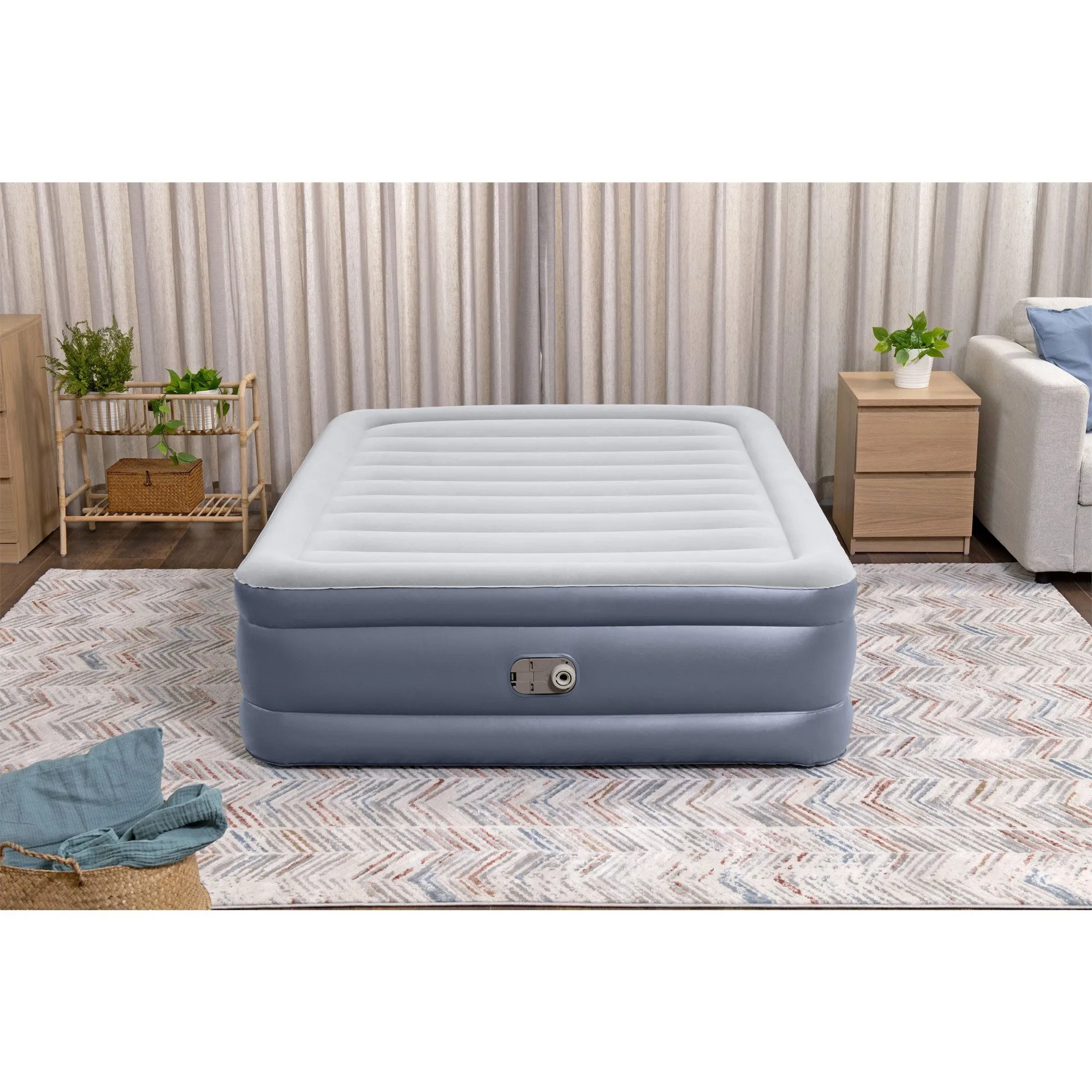 Bestway Tritech Air Mattress w/ Built-in AC Pump & Antimicrobial Coating, Queen