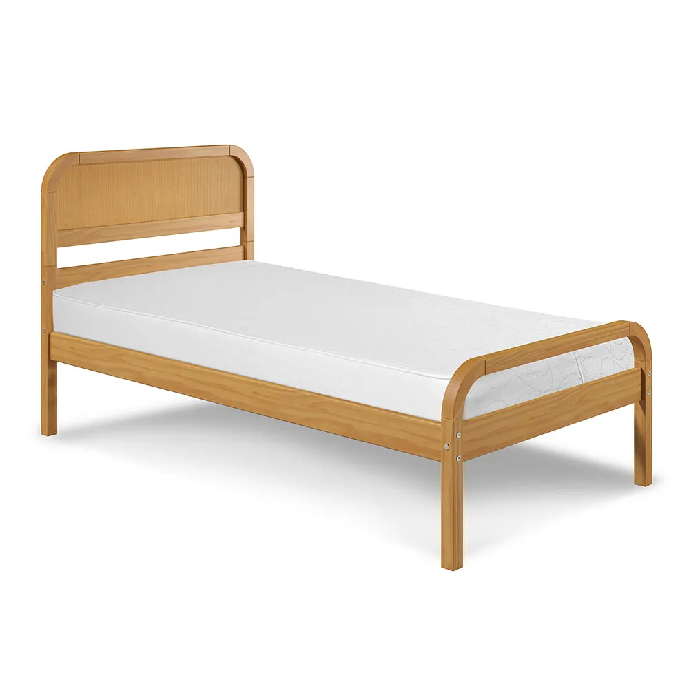 Curva Rattan Kids Solid Wood Twin Bed - Natural