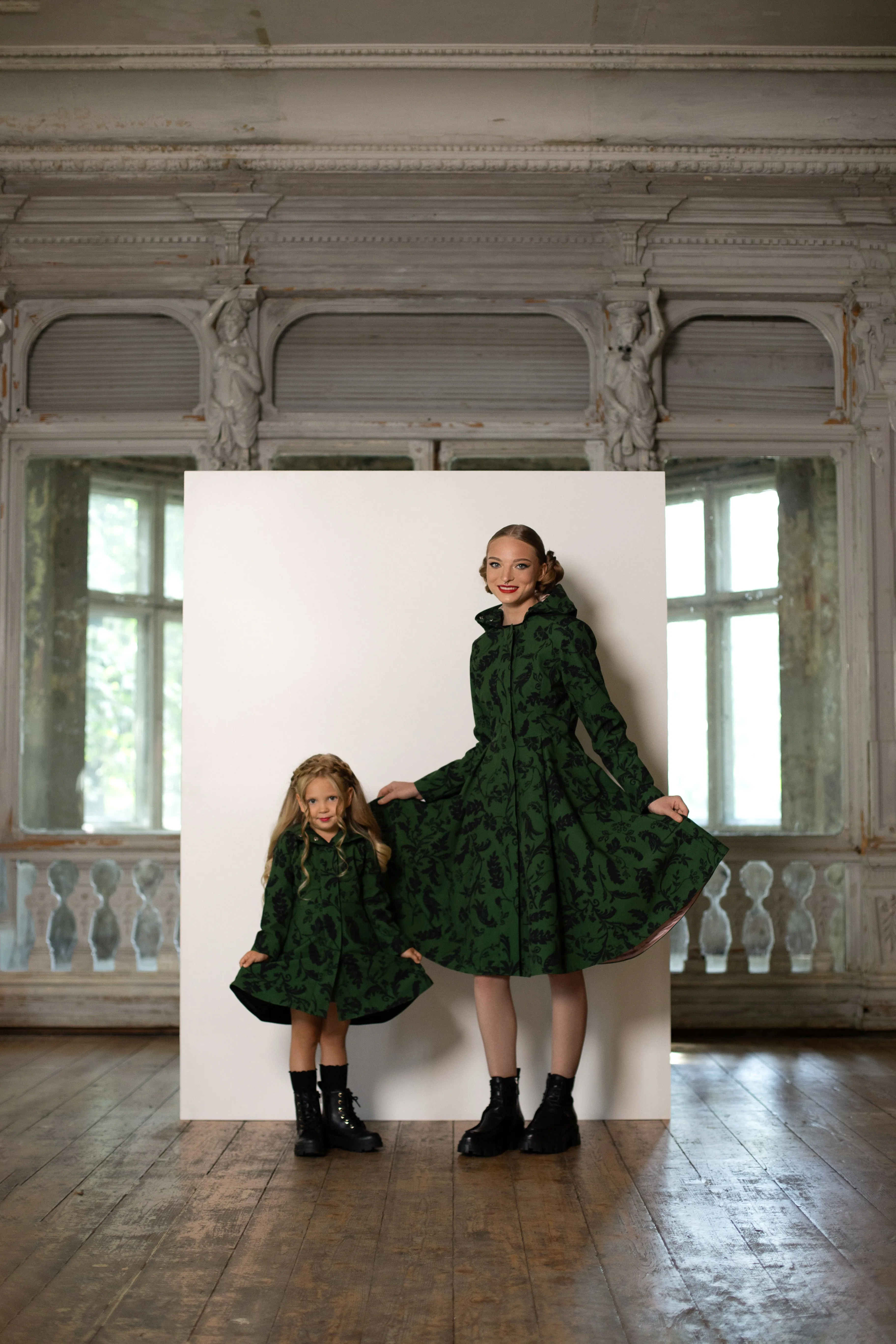 Forest Green Coat for Girls | 'Forest Flower'