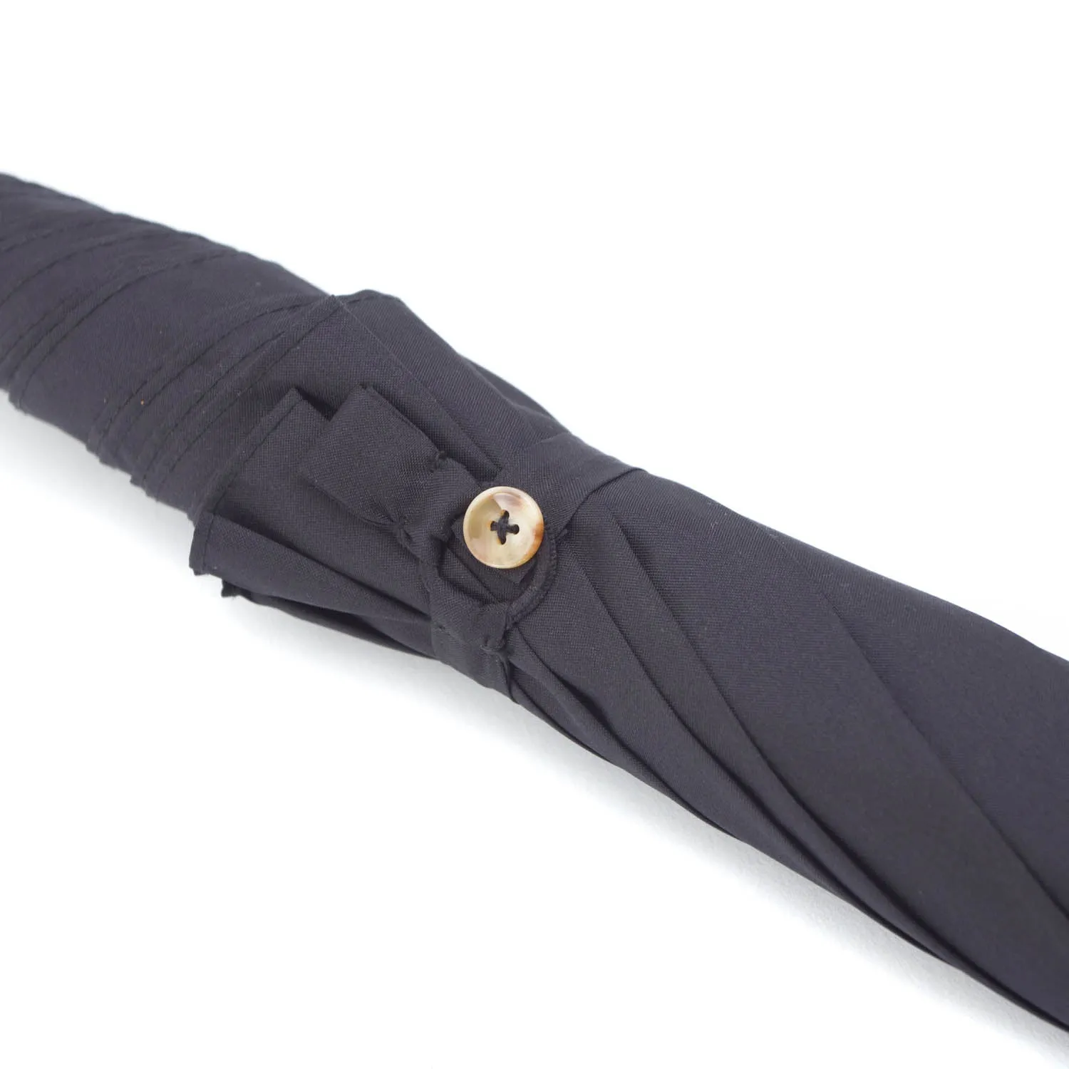 Mario Talarico Black Canopy Umbrella with Dog Horn Handle