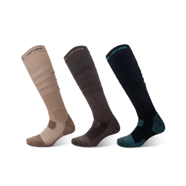 Men's Long Way Mountaineering Brown knee high socks 2-packs