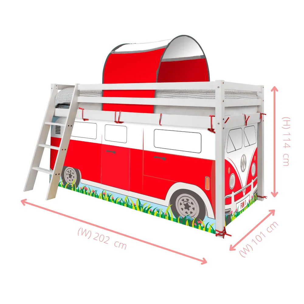 Moro Cabin Bed Midsleeper with Campervan Package in Classic White