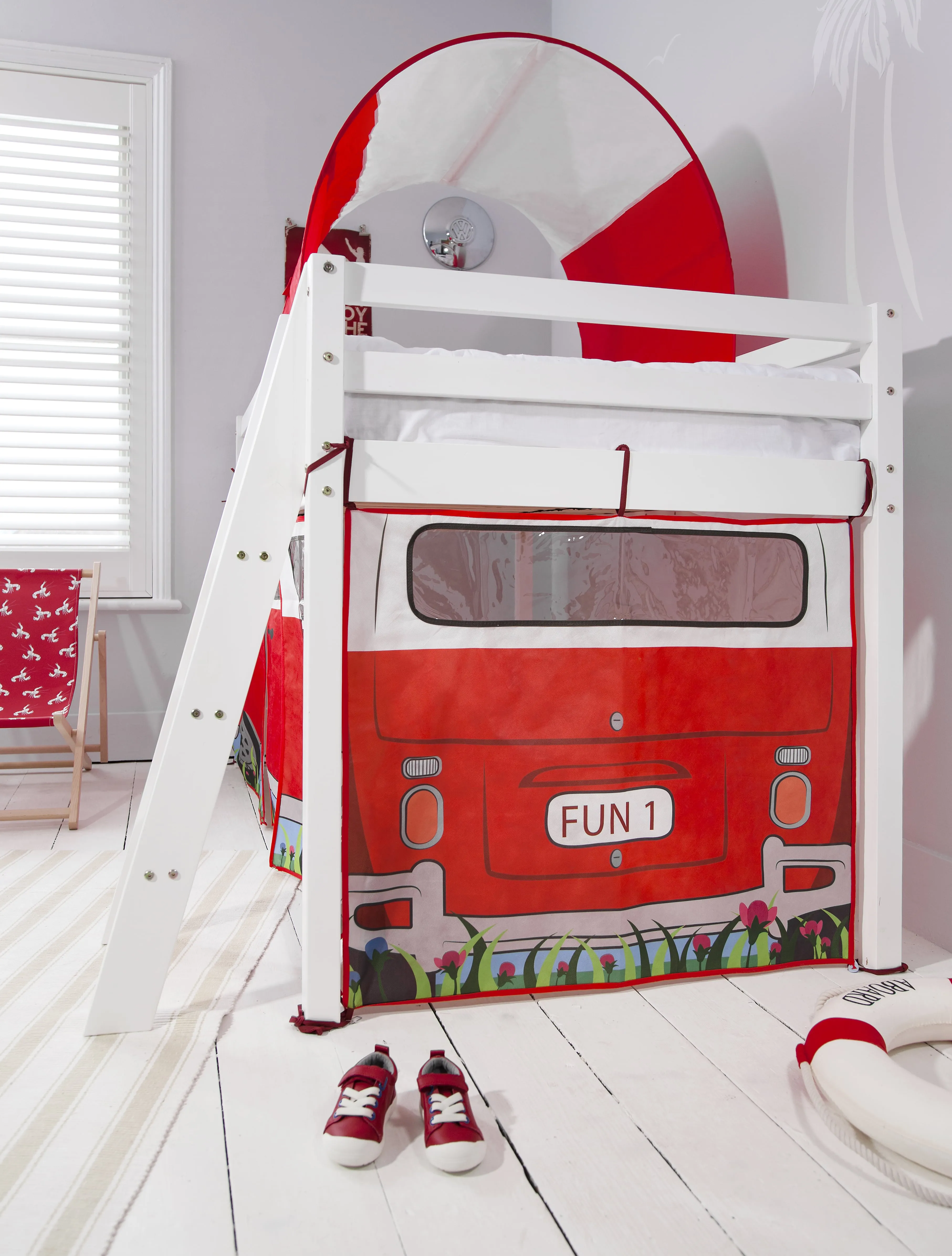 Moro Cabin Bed Midsleeper with Campervan Package in Classic White