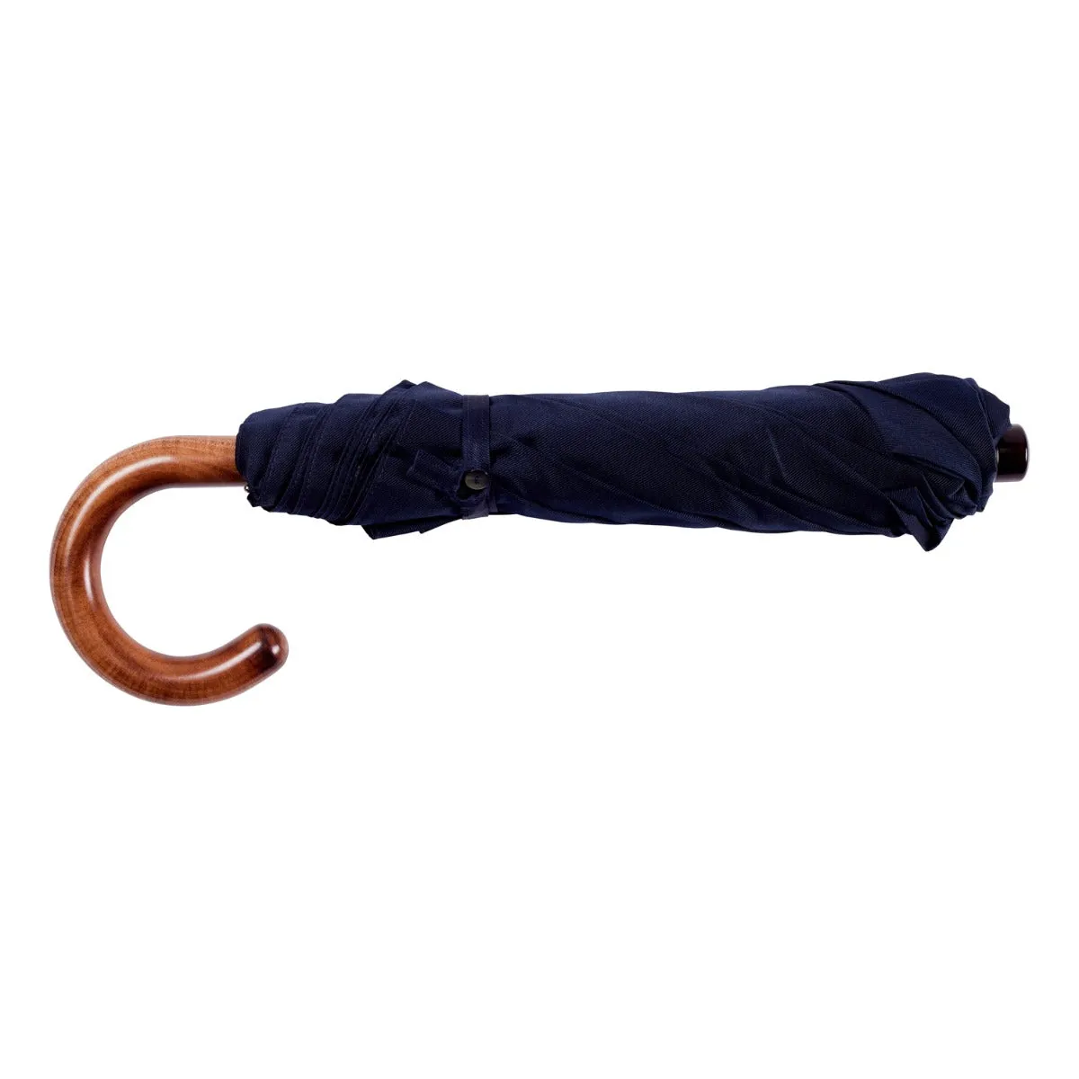 Navy Travel Umbrella with Maple Handle