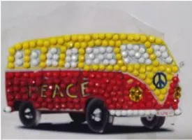 "Peace Camper Van" Crystal Art Motif (With tools)