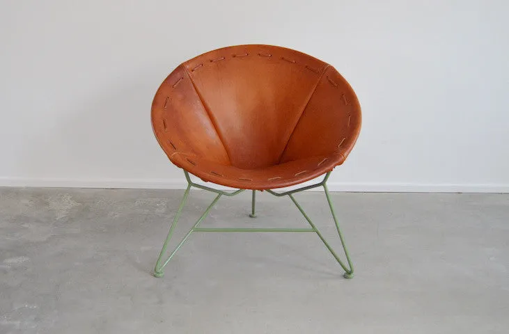 Saddle Leather Round Chair