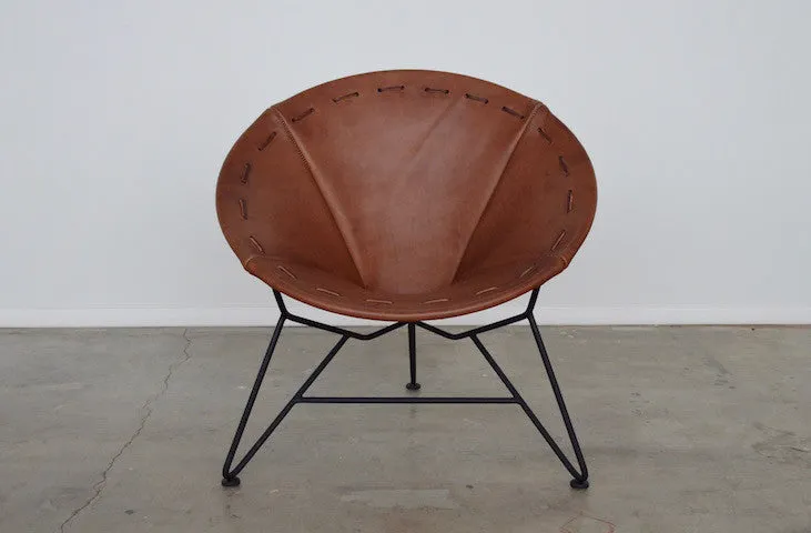 Saddle Leather Round Chair