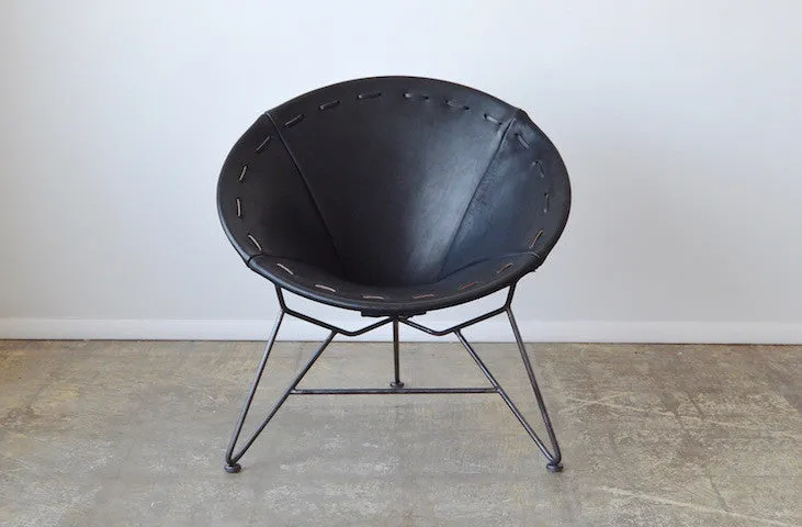 Saddle Leather Round Chair