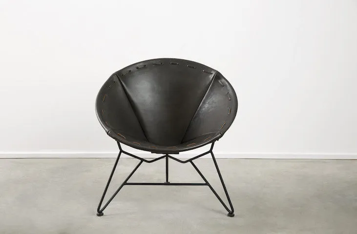 Saddle Leather Round Chair