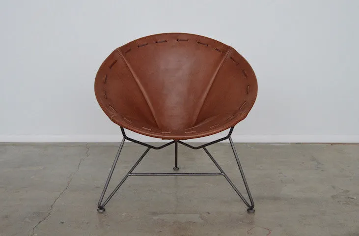 Saddle Leather Round Chair