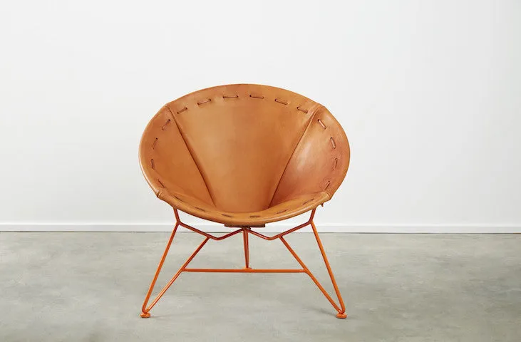 Saddle Leather Round Chair