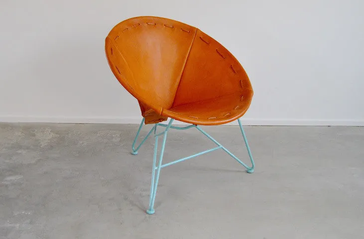 Saddle Leather Round Chair