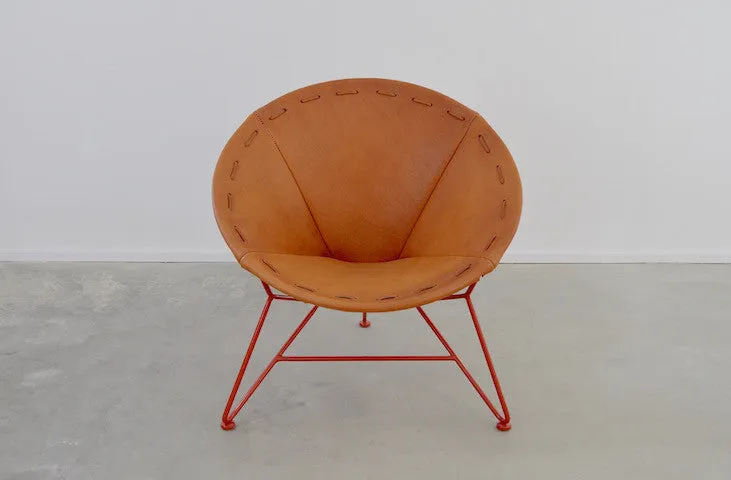 Saddle Leather Round Chair