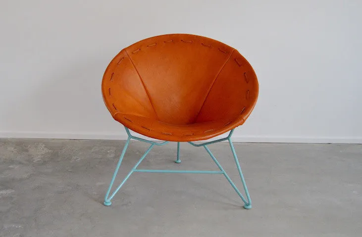 Saddle Leather Round Chair