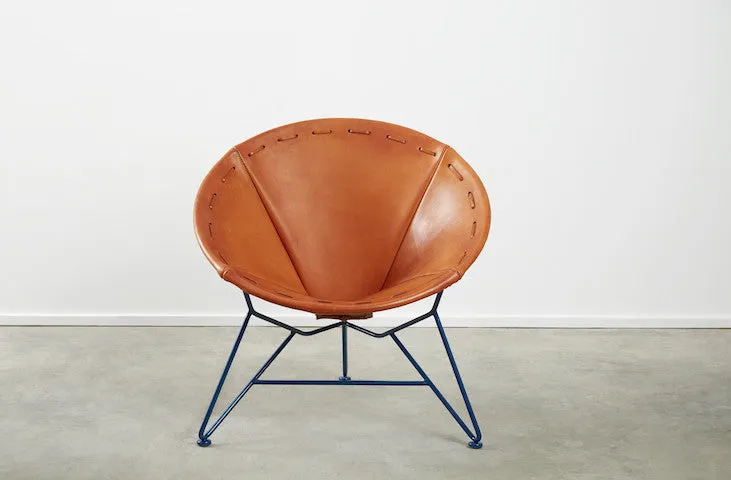 Saddle Leather Round Chair