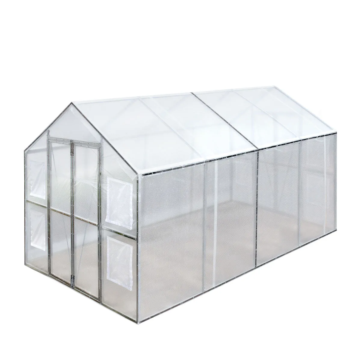 TMG Industrial 8’ x 13’ Greenhouse Grow Tent w/20 Mil Ripstop Leno Mesh PVC Cover, Galvanized Steel Frame, Roll-up Windows, TMG-GH813