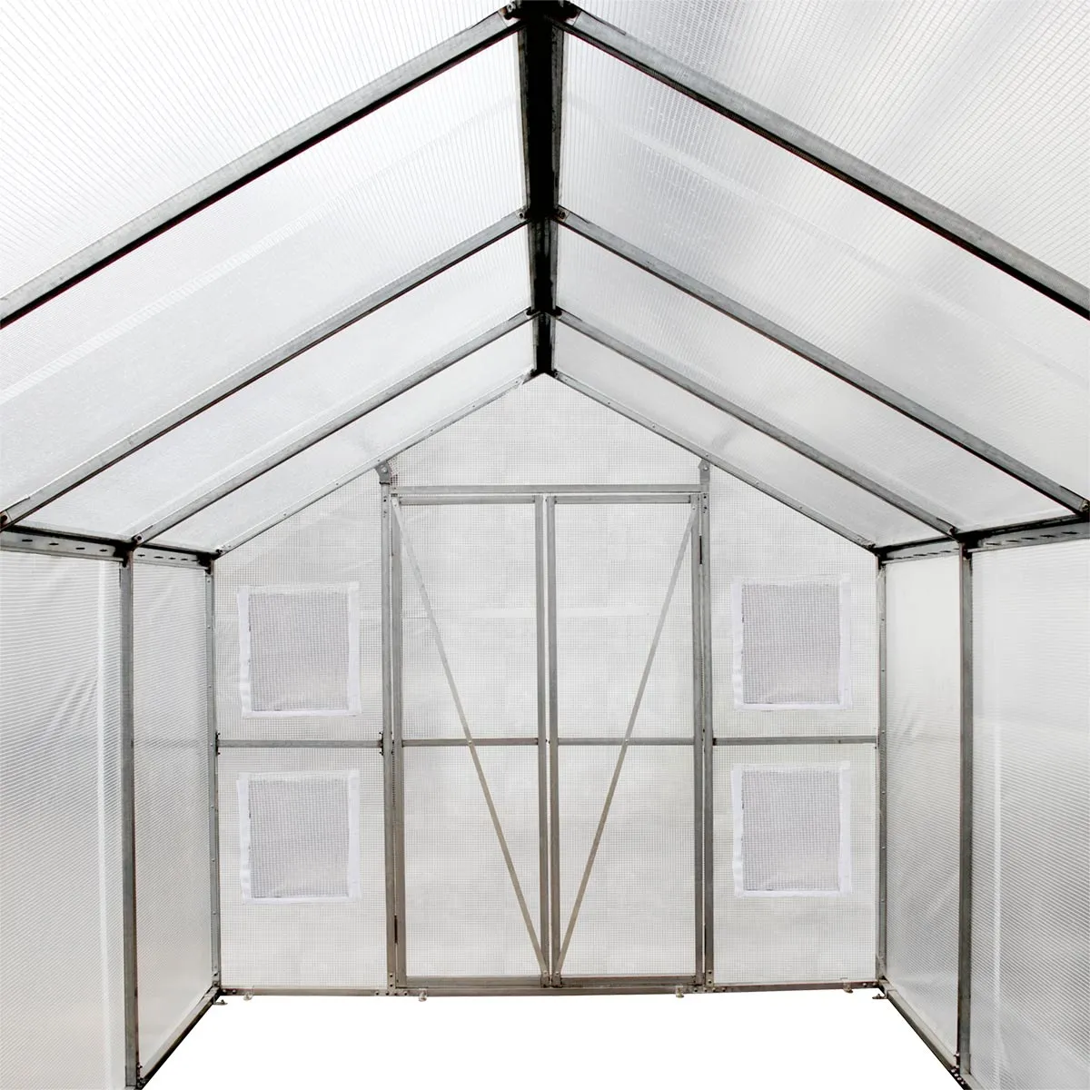 TMG Industrial 8’ x 13’ Greenhouse Grow Tent w/20 Mil Ripstop Leno Mesh PVC Cover, Galvanized Steel Frame, Roll-up Windows, TMG-GH813