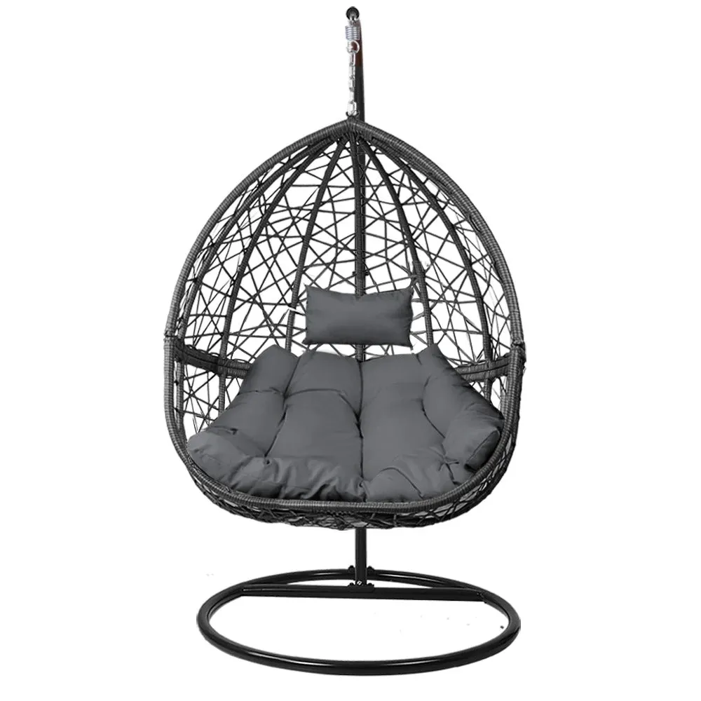 Ubud Outdoor Wicker Nest Shaped Egg Chair - Black