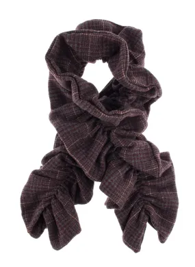 Women’s Checked Tweed Ruffle Scarf